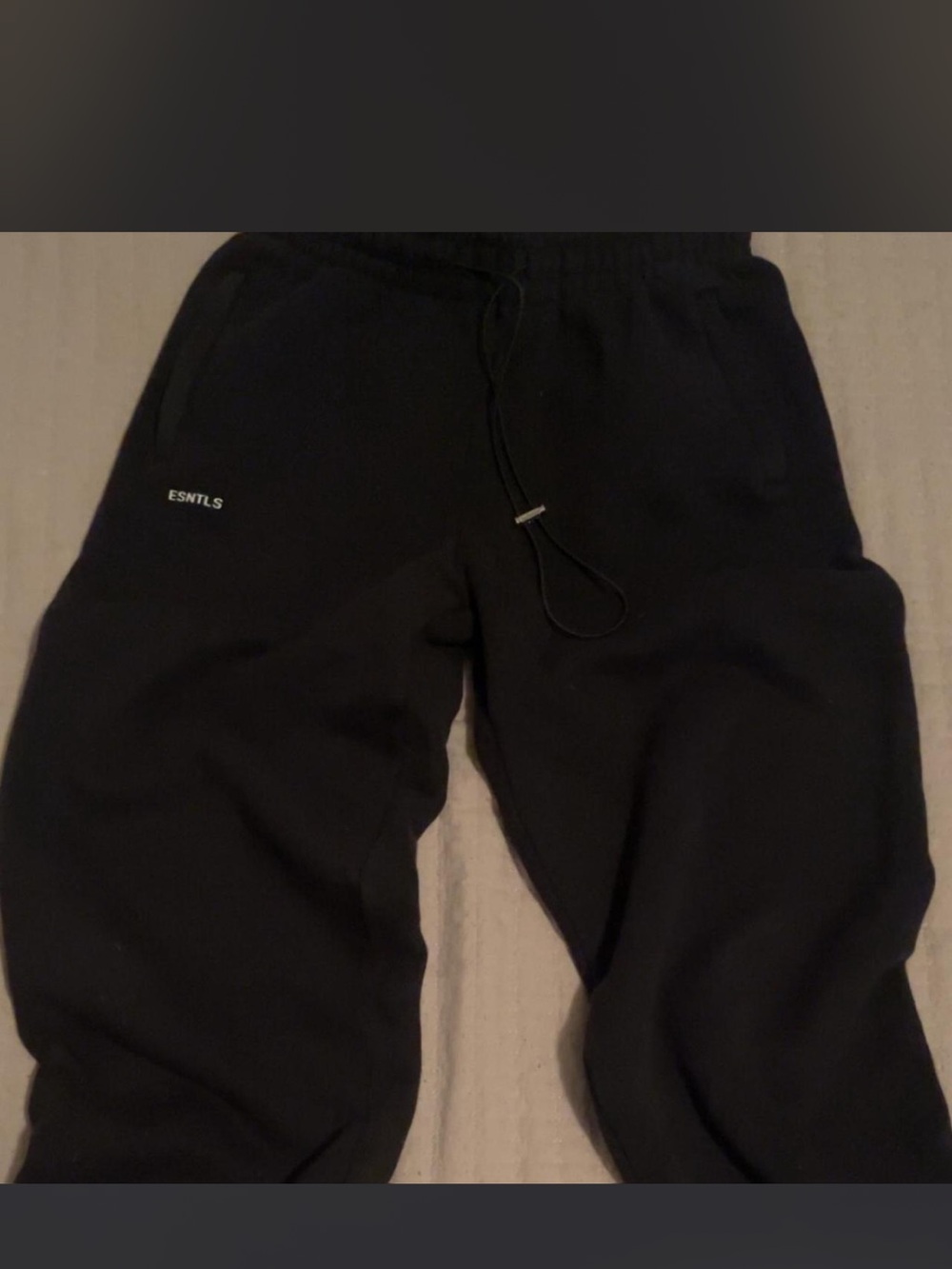 ESNTLS Men's Black Drawstring Sweatpants